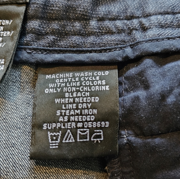 W Work To Weekend Womens Dark Blue Wide Leg White Stitching  Pants Size 10 - Picture 10 of 11